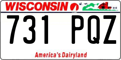 WI license plate 731PQZ