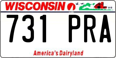 WI license plate 731PRA