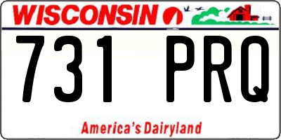 WI license plate 731PRQ