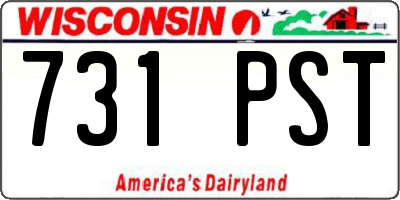 WI license plate 731PST