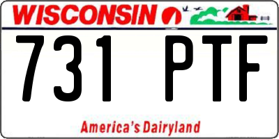 WI license plate 731PTF