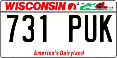 WI license plate 731PUK
