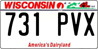 WI license plate 731PVX