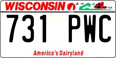WI license plate 731PWC