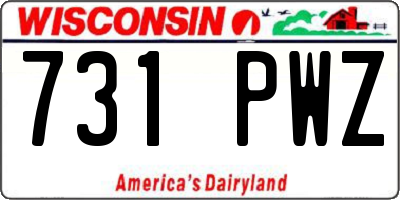 WI license plate 731PWZ