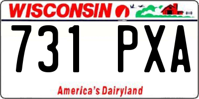 WI license plate 731PXA