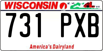 WI license plate 731PXB