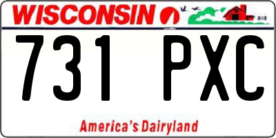 WI license plate 731PXC
