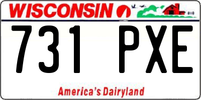 WI license plate 731PXE