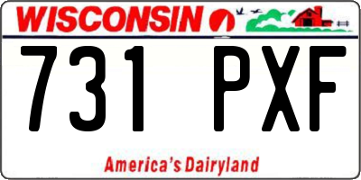 WI license plate 731PXF