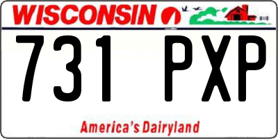 WI license plate 731PXP