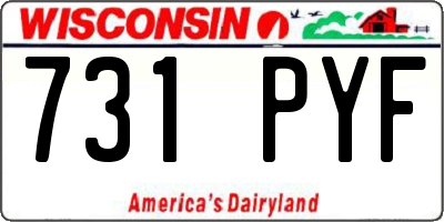WI license plate 731PYF