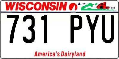 WI license plate 731PYU