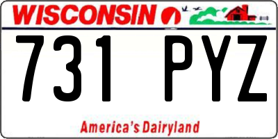 WI license plate 731PYZ