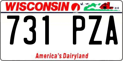 WI license plate 731PZA