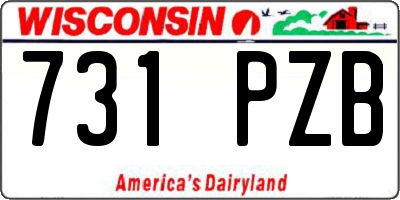 WI license plate 731PZB