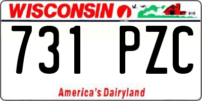 WI license plate 731PZC