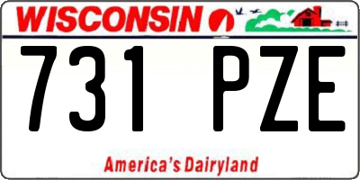 WI license plate 731PZE