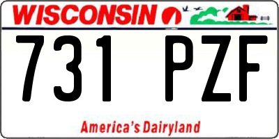 WI license plate 731PZF