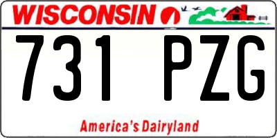 WI license plate 731PZG