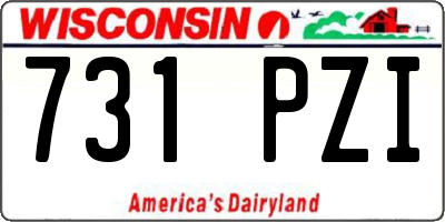 WI license plate 731PZI