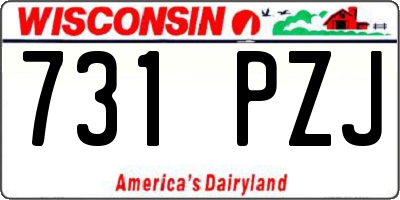WI license plate 731PZJ