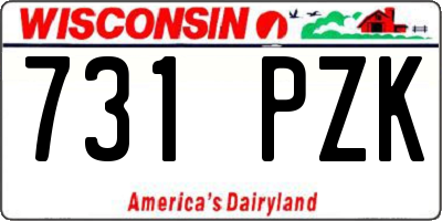WI license plate 731PZK