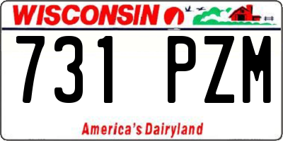WI license plate 731PZM