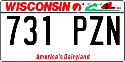 WI license plate 731PZN