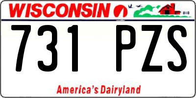 WI license plate 731PZS