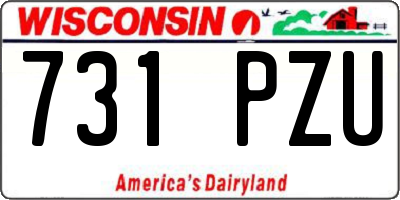 WI license plate 731PZU