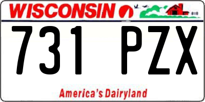 WI license plate 731PZX