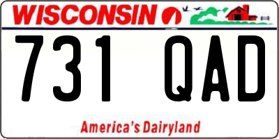 WI license plate 731QAD