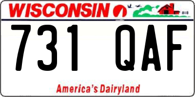 WI license plate 731QAF