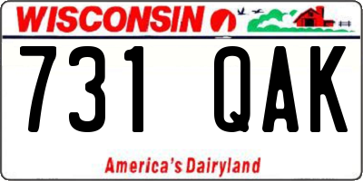WI license plate 731QAK