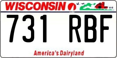 WI license plate 731RBF