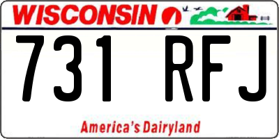 WI license plate 731RFJ