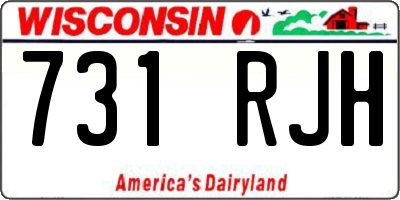 WI license plate 731RJH