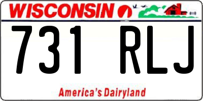 WI license plate 731RLJ