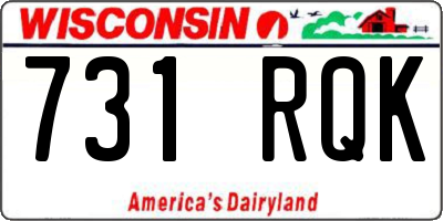 WI license plate 731RQK