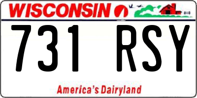 WI license plate 731RSY