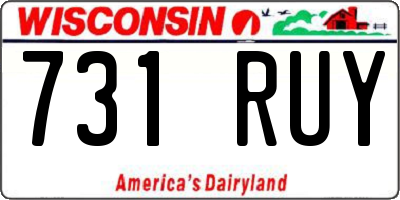 WI license plate 731RUY