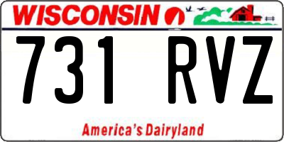 WI license plate 731RVZ