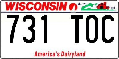 WI license plate 731TOC