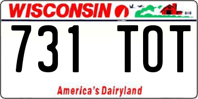 WI license plate 731TOT