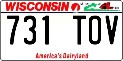 WI license plate 731TOV