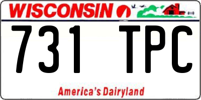 WI license plate 731TPC