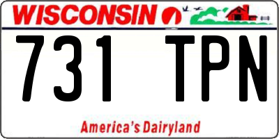 WI license plate 731TPN
