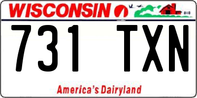 WI license plate 731TXN
