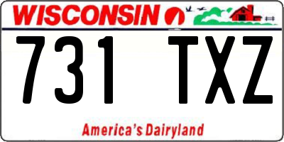 WI license plate 731TXZ